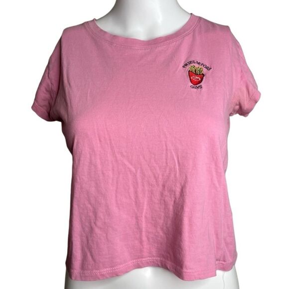 Cotton On The Mini Fit Fries Before Guys Short sleeve shirt Pink Size Small - Picture 1 of 3